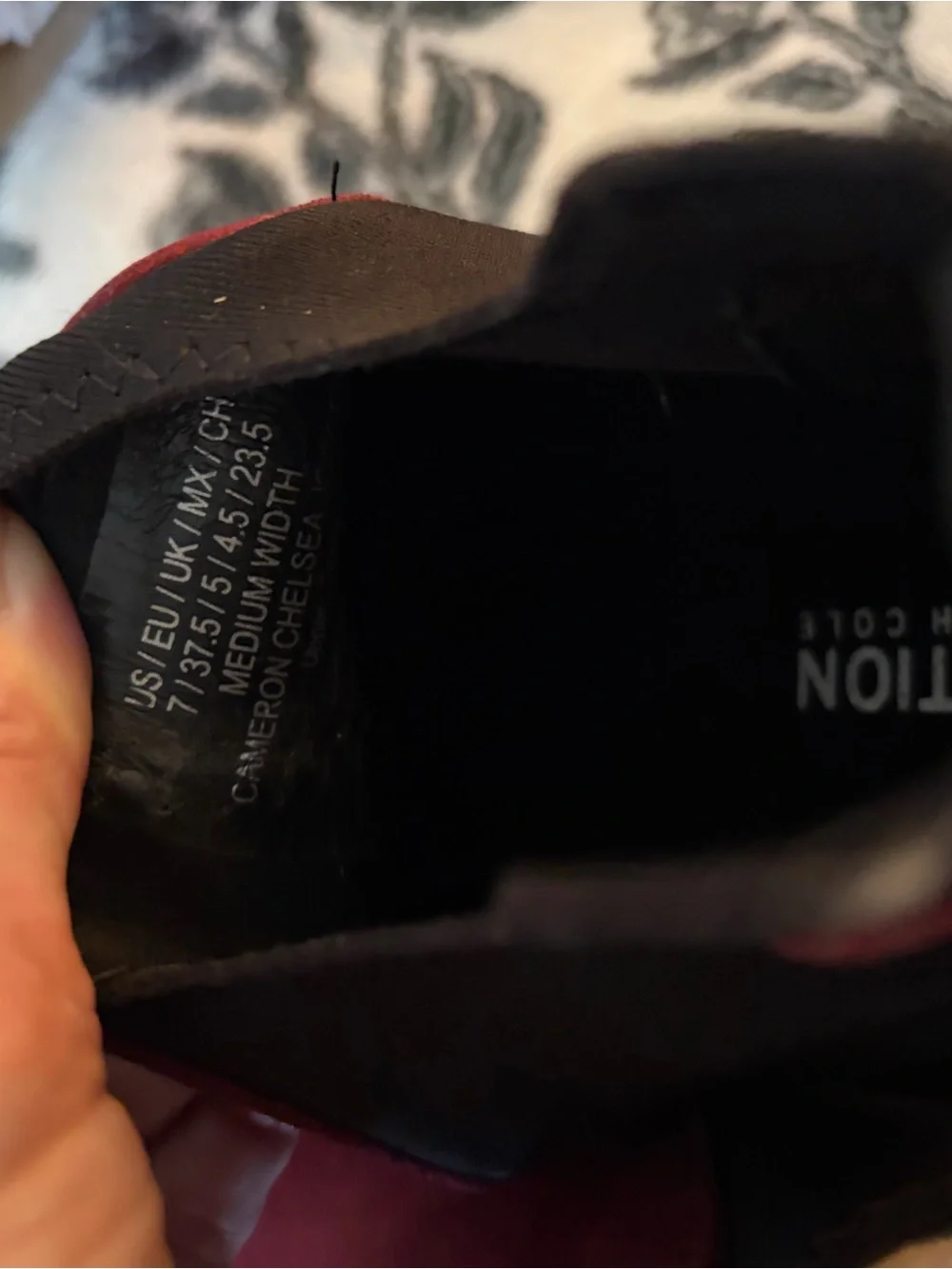 Kenneth Cole Reaction Cameron Burgundy and Black Suede Slip-On Ankle Booties